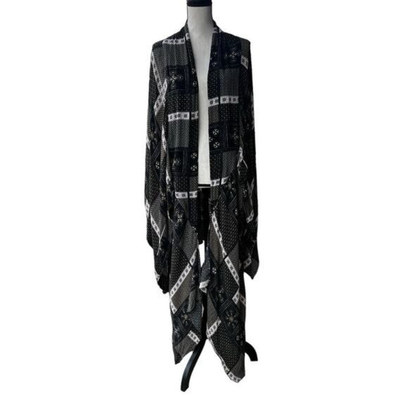 Free People Boho Open Front Printed Kimono Cardigan Lightweight Womens Sz XS/S - Picture 1 of 12